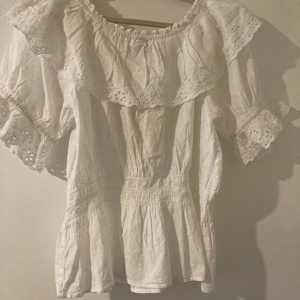 Universal Threads Swiss Dot & Eyelet Top